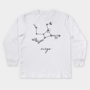 Virgo Zodiac Wildflower Constellation Kids Long Sleeve T-Shirt